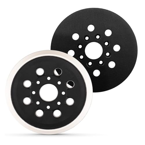 2 Stück 8 Loch Klettscheibe Selbstklebend, 125mm/ 5inch Exzenterschleifer Schleifteller, Ideal Zum Schleifen, Polieren und Entrosten Von Holz, Metall und Kunststoffen (8+8 Löcher) von mumisuto