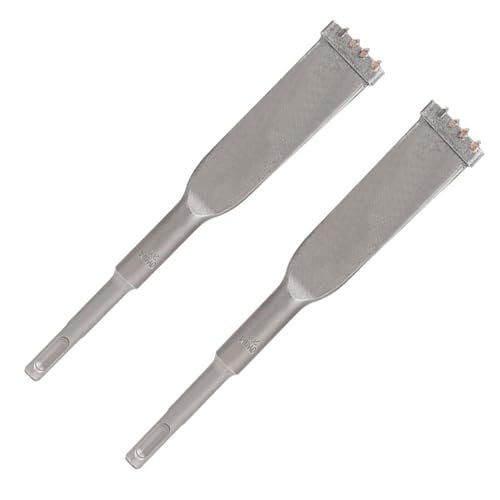 2 Stück SDS Plus Meißel Set, SDS Meißel Set für Die Bearbeitung Von Beton, Ziegeln und Steinen, Flache Hartmetallspitze, Rutschfest und Verschleißfest (250mm) von mumisuto