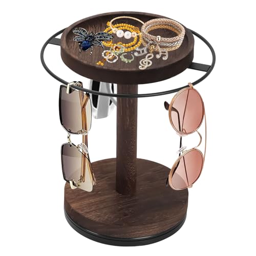 360 Grad Drehbarer Brillenständer,Holz Brillen Organizer für 12-16 Brillen,Sonnenbrillen-Organizer mit Holztablett und Basis,Mehrere Brillen Aufbewahrung Brillenhalter für Tisch,Kommode,Schlafzimmer 360 Grad Drehbarer Brillenständer,Holz Brillen Organizer für 12-16 Brillen,Sonnenbrillen-Organizer mit Holztablett und Basis,Mehrere Brillen Aufbewahrung Brillenhalter für Tisch,Kommode,Schlafzimmer von mumisuto