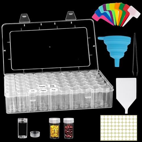60 Slots Kunststoff Saatgut Aufbewahrungsbox, Seed Storage Organizer mit Etikett Aufkleber, Klare Kunststoff Perlen Aufbewahrungsbox, für Saatgut, Diamond Painting Aufbewahrung, Schmuck, Kleine Perlen 60 Slots Kunststoff Saatgut Aufbewahrungsbox, Seed Storage Organizer mit Etikett Aufkleber, Klare Kunststoff Perlen Aufbewahrungsbox, für Saatgut, Diamond Painting Aufbewahrung, Schmuck, Kleine Perlen von mumisuto