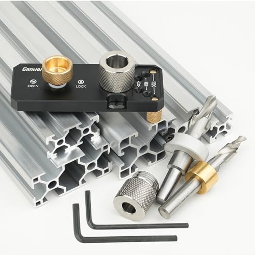 Bohrhilfe-Set für Aluminiumprofile, Aluminium-Profil-Bohrerführungsset mit M8 und M6 Stufenbohrer, 10 Mm Bohrhülse und 2 Schraubenschlüsseln, für Aluminiumprofile Der Serien 20/30/40 von mumisuto