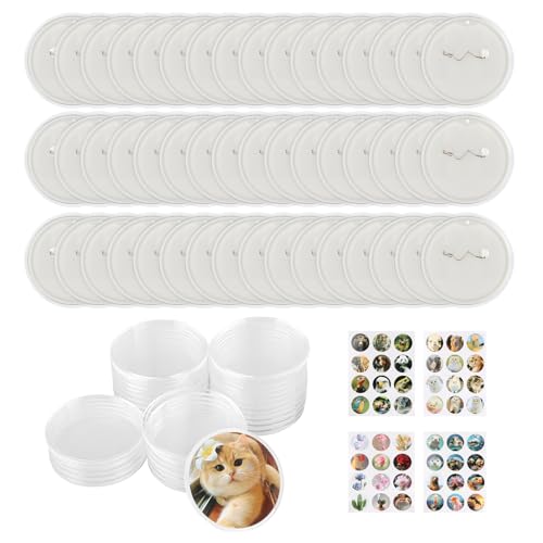 Button Maker Badge Machine,55mm (2.16Zoll) DIY Pin Badge Button Maker mit 24 Abzeichen und Aufkleber,Drücken Sie den DIY Button Press Machine mit Kreisschneidern für Personalisierte Dekorationen (48) von mumisuto