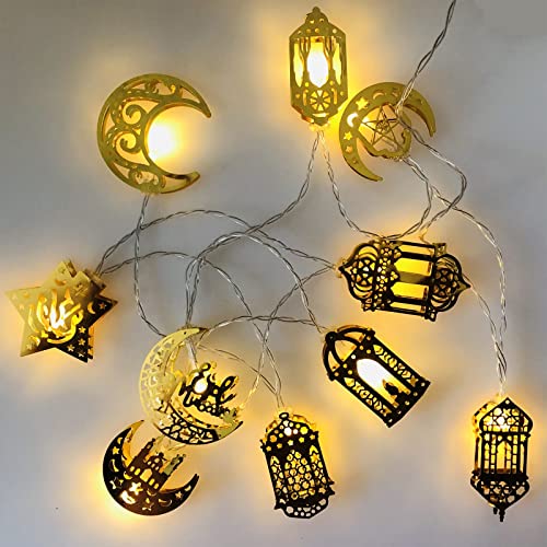 LED Muslim Ramadan Lichterkette, Eid Ramadan Laternen Lichterkette, 20 LED Einstellbar Ramadan Deko Lichter, Ramadan Dekoration Laterne für Eid Mubarak Party, Weihnachten, Terrasse (Kombination B) von mumisuto