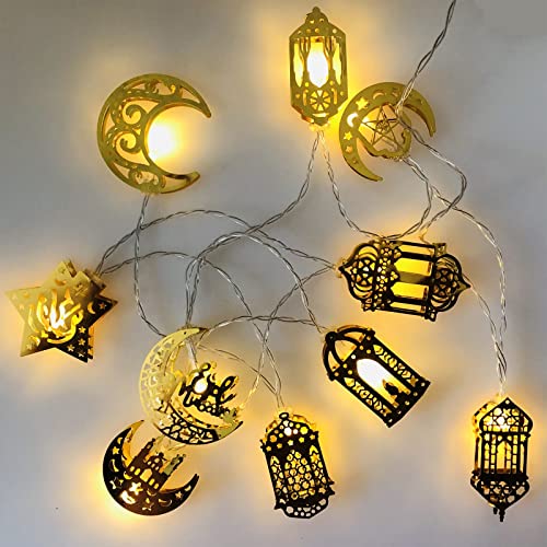 LED Muslim Ramadan Lichterkette,3M 20 LED Ramadan Deko Lichterkette Einstellbar Ramadan Lichter,Eid Mubarak-Lichterkette Ramadan Dekoration Laterne für Eid Party,Weihnachten,Terrasse (Kombination B) von mumisuto