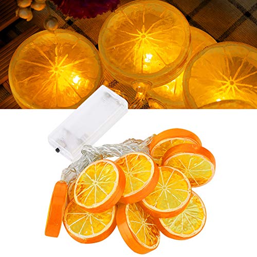 Lichterkette, 1,5 M, 10 LED-Lichter, Batteriebetrieben, Wasserdicht, Lichterkette, Zitronenlicht, Seillicht, Weihnachten, Garten, Terrasse, Schlafzimmer, Party, Dekoration, Innen- Und(Orange) von mumisuto