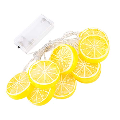 mumisuto Lichterkette, 1,5 m 10 LEDs, Wasserdicht, Zitronenlicht, Garten Weihnachtslampe, Seillicht, Dekoratives Licht für Terrasse, Schlafzimmer, Party, Hochzeit, Innen und Außen (Zitrone) von mumisuto
