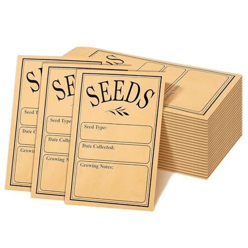 150 Stück Samentüten,12x8 cm Samentütchen Selbstklebend,Mini Papiertüten Kraftpapier Wiederverschließbare Samen Pakete,Papier Samenumschläge Aufbewahrung für Samen Münzen Schmuck Geschenk Weihnachten von mumisuto