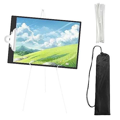 Staffelei,169cm Verstellbares Stativ Tisch Kunst Leinwand Malerei Display Tragbare Teleskop Künstler Boden Staffeleien für Kunstmalerei Und Außenwerbung Geeignet,Hochzeit Poster (Weiß) von mumisuto