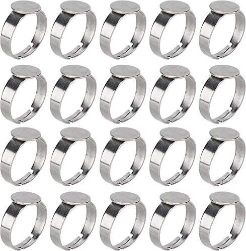 Verstellbare Fingerringe Basen, Ringe Selber Machen Set, Edelstahl Pad Ring Basis Flacher Blank Ring Einstellungen Basis Cabochon Basis Lünette Tablett Für Schmuckherstellung Verstellbare Fingerringe Basen, Ringe Selber Machen Set, Edelstahl Pad Ring Basis Flacher Blank Ring Einstellungen Basis Cabochon Basis Lünette Tablett Für Schmuckherstellung von mumisuto