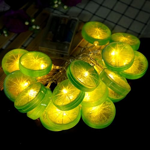 Zitronen Lichterkette, 1.5m Led Lichterkette Wasserdicht Weihnachtslampe Zitronenlicht Party Dekoration (Batterien nicht im) (Grün) von mumisuto