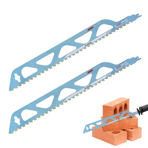 mumisuto 2 Stück Stichsägeblätter, 10in/12in/18in/20in Stichsägeblätter, Universalsägeblatt zum Schneiden von Stein, Ziegel, Zementplatten (18in) von mumisuto