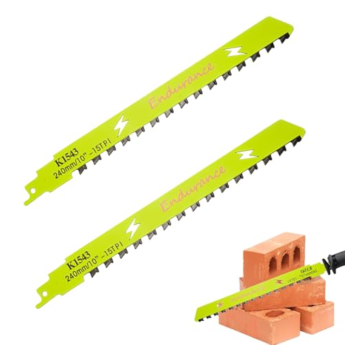 mumisuto 2 Stück Stichsägeblätter, 10in/12in/18in/20in Stichsägeblätter, alternative Stichsägeblätter für die meisten Sägen zum Schneiden von Ziegeln Verbundplatten (10in) von mumisuto