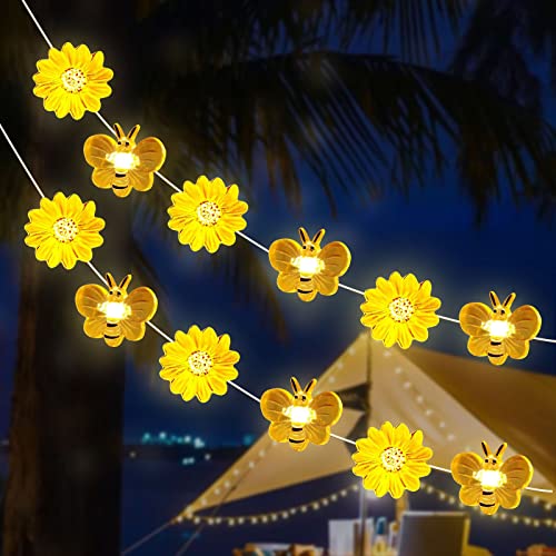 mumisuto Lichterkette Aussen,3M 30LED Bienen lichterketten, lichterkette aussen bienen, bienen lichterkette, Lichterketten Innen/Außen für Garten,Terrasse,Weihnachten,Hochzeiten, Partys von mumisuto