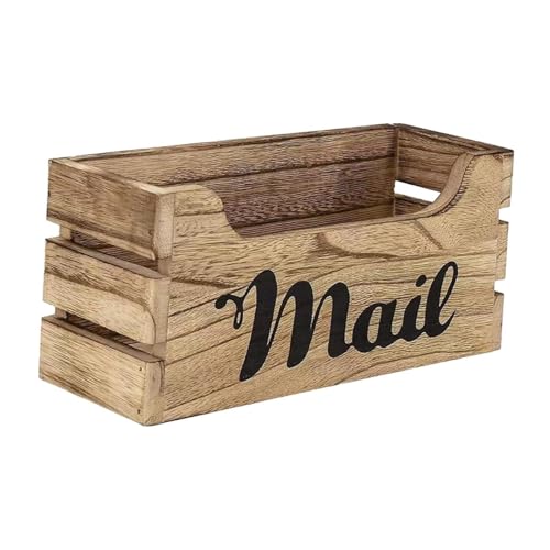 munufe Post-Organizer aus Holz – handgefertigte, rustikale Briefablage und Briefhalter, vielseitiges Postkarten-Aufbewahrungsregal, Wandmontage/Tischplatte, dekorativer Briefkasten für von munufe