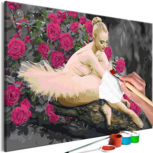 murando - Malen nach Zahlen Ballerina Tänzerin 60x40 cm Malset mit Holzrahmen auf Leinwand für Erwachsene Kinder Gemälde Handgemalt Kit DIY Geschenk Dekoration n-A-1043-d-a von murando