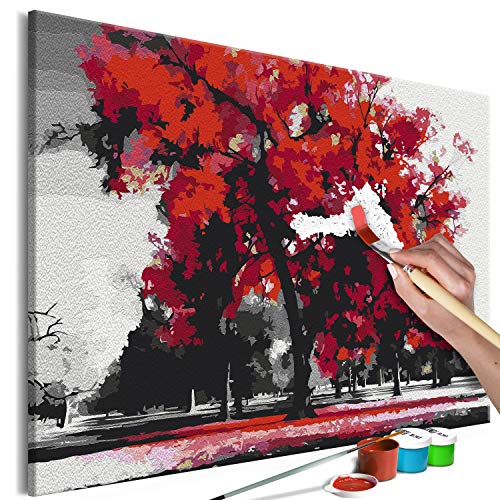 murando - Malen nach Zahlen Baum Landschaft Park 60x40 cm Malset mit Holzrahmen auf Leinwand für Erwachsene Kinder Gemälde Handgemalt Kit DIY Geschenk Dekoration n-A-1208-d-a von murando