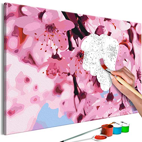 murando - Malen nach Zahlen Blumen 60x40 cm Malset mit Holzrahmen auf Leinwand für Erwachsene Kinder Gemälde Handgemalt Kit DIY Geschenk Dekoration n-A-0894-d-a von murando