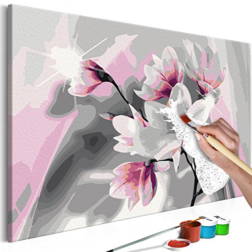 murando - Malen nach Zahlen Blumen Magnolien 60x40 cm Malset mit Holzrahmen auf Leinwand für Erwachsene Kinder Gemälde Handgemalt Kit DIY Geschenk Dekoration n-A-0259-d-a von murando