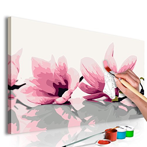 murando - Malen nach Zahlen Blumen Magnolien 60x40 cm Malset mit Holzrahmen auf Leinwand für Erwachsene Kinder Gemälde Handgemalt Kit DIY Geschenk Dekoration n-A-0339-d-a von murando