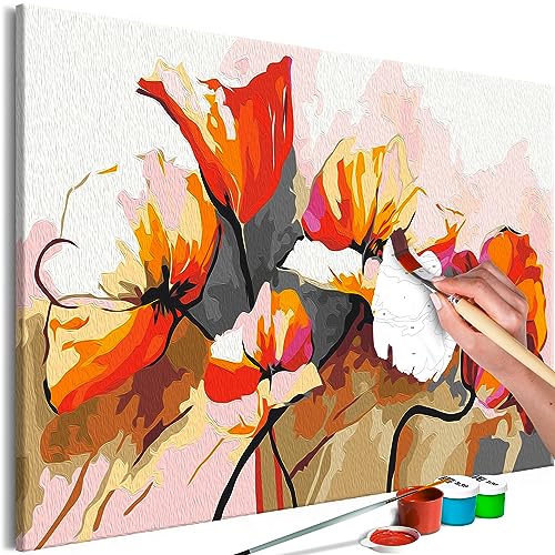 murando - Malen nach Zahlen Blumen Natur Pflanzen 60x40 cm Malset mit Holzrahmen auf Leinwand für Erwachsene Kinder Gemälde Handgemalt Kit DIY Geschenk Dekoration b-A-10414-d-a von murando