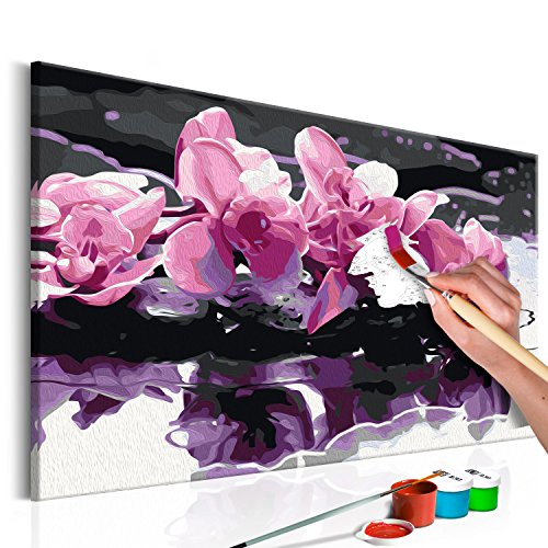 murando - Malen nach Zahlen Blumen Orchidee 60x40 cm Malset mit Holzrahmen auf Leinwand für Erwachsene Kinder Gemälde Handgemalt Kit DIY Geschenk Dekoration n-A-0208-d-a von murando