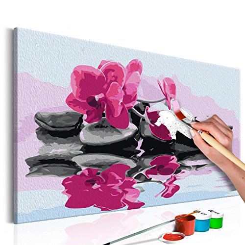 murando - Malen nach Zahlen Blumen Orchidee 60x40 cm Malset mit Holzrahmen auf Leinwand für Erwachsene Kinder Gemälde Handgemalt Kit DIY Geschenk Dekoration n-A-0228-d-a von murando