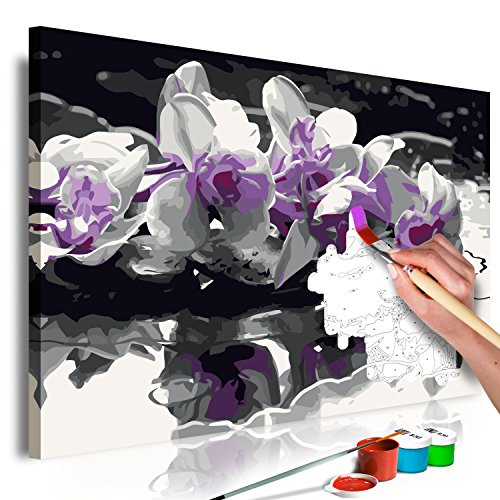 murando - Malen nach Zahlen Blumen Orchidee 60x40 cm Malset mit Holzrahmen auf Leinwand für Erwachsene Kinder Gemälde Handgemalt Kit DIY Geschenk Dekoration n-A-0369-d-a von murando