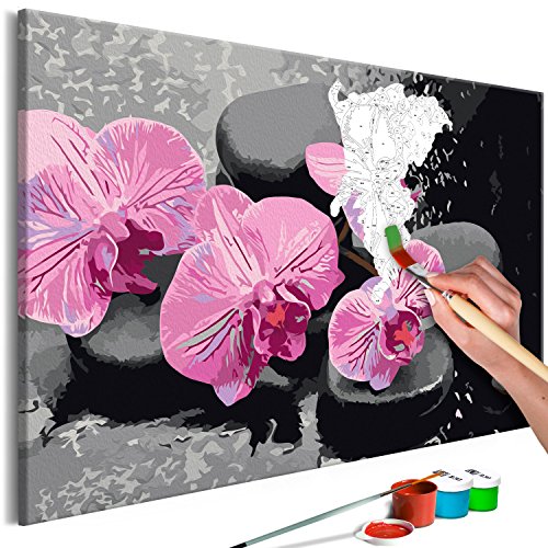 murando - Malen nach Zahlen Blumen Orchidee 60x40 cm Malset mit Holzrahmen auf Leinwand für Erwachsene Kinder Gemälde Handgemalt Kit DIY Geschenk Dekoration n-A-0388-d-a von murando
