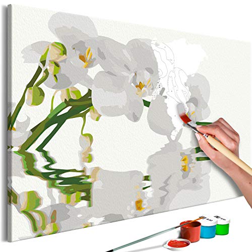 murando - Malen nach Zahlen Blumen Orchidee 60x40 cm Malset mit Holzrahmen auf Leinwand für Erwachsene Kinder Gemälde Handgemalt Kit DIY Geschenk Dekoration n-A-1003-d-a von murando