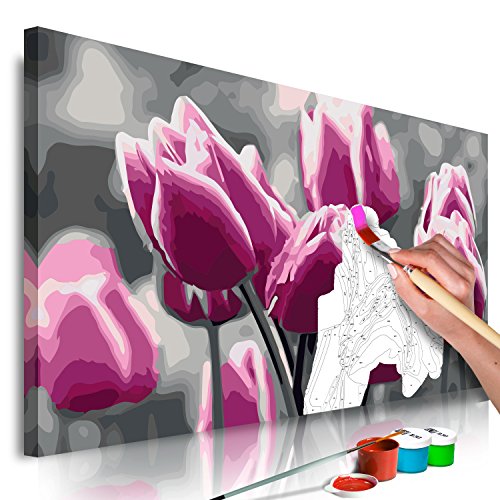 murando - Malen nach Zahlen Blumen Tulpen 60x40 cm Malset mit Holzrahmen auf Leinwand für Erwachsene Kinder Gemälde Handgemalt Kit DIY Geschenk Dekoration n-A-0367-d-a von murando