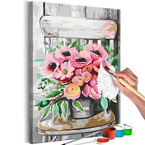 murando - Malen nach Zahlen Blumenstrauß Vintage Blumen 40x60 cm Malset mit Holzrahmen auf Leinwand für Erwachsene Kinder Gemälde Handgemalt Kit DIY Geschenk Dekoration von murando