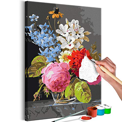 murando - Malen nach Zahlen Blumenstrauß bunte Blumen Päonie Natur 40x60 cm Malset mit Holzrahmen auf Leinwand für Erwachsene Kinder Gemälde Handgemalt Kit DIY Geschenk Dekoration von murando