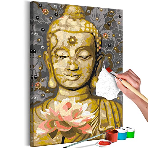 murando - Malen nach Zahlen Buddha Zen Blumen Lotus 40x60 cm Malset mit Holzrahmen auf Leinwand für Erwachsene Kinder Gemälde Handgemalt Kit DIY Geschenk Dekoration n-A-1600-d-a von murando