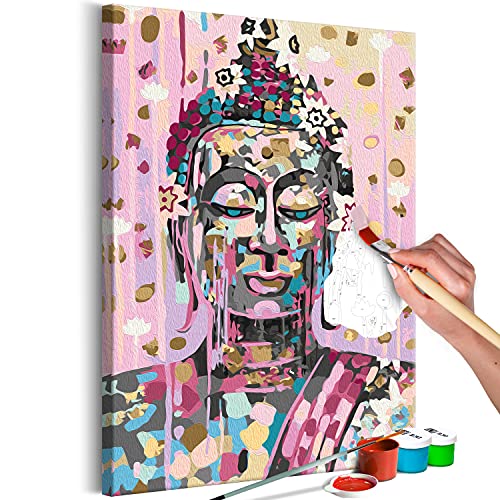 murando - Malen nach Zahlen Buddha bunt Blumen 40x60 cm Malset mit Holzrahmen auf Leinwand für Erwachsene Kinder Gemälde Handgemalt Kit DIY Geschenk Dekoration n-A-1612-d-a von murando