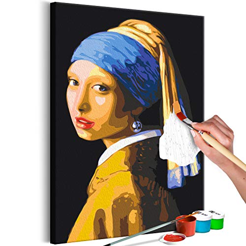 murando - Malen nach Zahlen Das Mädchen mit dem Perlenohrring von Vermeer 40x60 cm Malset mit Holzrahmen auf Leinwand für Erwachsene Kinder Gemälde Handgemalt Kit DIY Geschenk Dekoration n-A-1346-d-a von murando