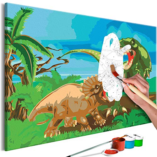 murando - Malen nach Zahlen Dinosaurier 60x40 cm Malset mit Holzrahmen auf Leinwand für Erwachsene Kinder Gemälde Handgemalt Kit DIY Geschenk Dekoration n-A-0718-d-a von murando