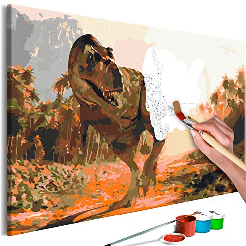 murando - Malen nach Zahlen Dinosaurier Dino Tier 60x40 cm Malset mit Holzrahmen auf Leinwand für Erwachsene Kinder Gemälde Handgemalt Kit DIY Geschenk Dekoration n-A-1102-d-a von murando