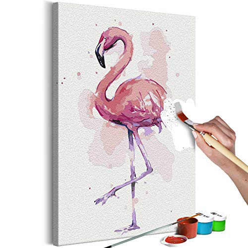 murando - Malen nach Zahlen Flamingo Tiere Vogel 40x60 cm Malset mit Holzrahmen auf Leinwand für Erwachsene Kinder Gemälde Handgemalt Kit DIY Geschenk Dekoration n-A-1282-d-a von murando