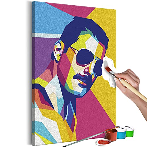 murando - Malen nach Zahlen Freddie Porträt Musik 40x60 cm Malset mit Holzrahmen auf Leinwand für Erwachsene Kinder Gemälde Handgemalt Kit DIY Geschenk Dekoration n-A-1530-d-a von murando