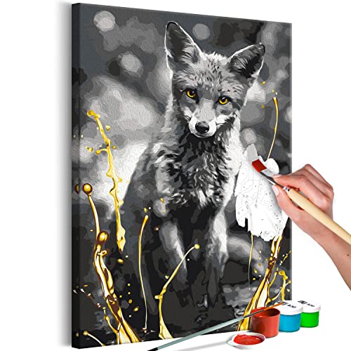 murando - Malen nach Zahlen Fuchs Porträt Tier Abstrakt 40x60 cm Malset mit Holzrahmen auf Leinwand für Erwachsene Kinder Gemälde Handgemalt Kit DIY Geschenk Dekoration von murando