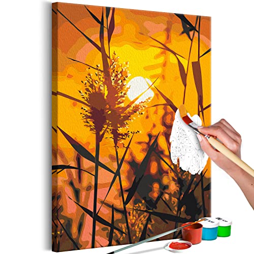murando - Malen nach Zahlen Getreide Sonnenuntergang Natur Wiese 40x60 cm Malset mit Holzrahmen auf Leinwand für Erwachsene Kinder Gemälde Handgemalt Kit DIY Geschenk Dekoration b-A-10035-d-a von murando