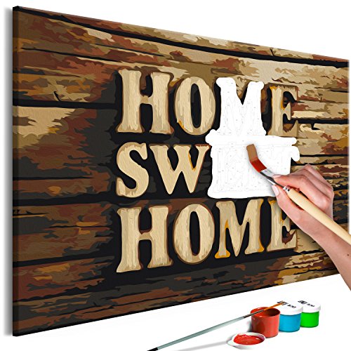 murando - Malen nach Zahlen Home 60x40 cm Malset mit Holzrahmen auf Leinwand für Erwachsene Kinder Gemälde Handgemalt Kit DIY Geschenk Dekoration Sweet Home Haus Holzoptik murando - Malen nach Zahlen Home 60x40 cm Malset mit Holzrahmen auf Leinwand für Erwachsene Kinder Gemälde Handgemalt Kit DIY Geschenk Dekoration Sweet Home Haus Holzoptik von murando