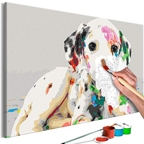 murando - Malen nach Zahlen Hund Tier bunt 60x40 cm Malset mit Holzrahmen auf Leinwand für Erwachsene Kinder Gemälde Handgemalt Kit DIY Geschenk Dekoration n-A-1119-d-a von murando