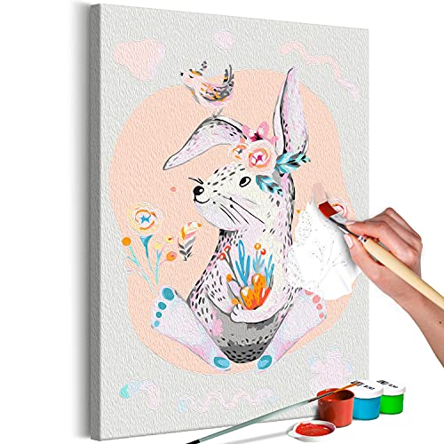murando - Malen nach Zahlen Kaninchen Vogel Tiere Natur bunt 40x60 cm Malset mit Holzrahmen auf Leinwand für Erwachsene Kinder Gemälde Handgemalt Kit DIY Geschenk Dekoration von murando