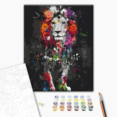 murando - Malen nach Zahlen Löwenkopf bunt 40x50 cm Malset mit Holzrahmen auf Leinwand für Erwachsene Kinder Gemälde Handgemalt Kit DIY Geschenk Dekoration n-A-1075-d-a murando - Malen nach Zahlen Löwenkopf bunt 40x50 cm Malset mit Holzrahmen auf Leinwand für Erwachsene Kinder Gemälde Handgemalt Kit DIY Geschenk Dekoration n-A-1075-d-a von murando