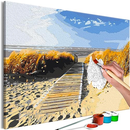 murando - Malen nach Zahlen Meer Landschaft Natur 60x40 cm Malset mit Holzrahmen auf Leinwand für Erwachsene Kinder Gemälde Handgemalt Kit DIY Geschenk Dekoration c-A-10124-d-a von murando