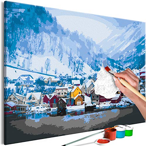 murando - Malen nach Zahlen Norwegen Landschaft Gebirge Stadt Panorama 60x40 cm Malset mit Holzrahmen auf Leinwand für Erwachsene Kinder Gemälde Handgemalt Kit DIY Geschenk Dekoration murando - Malen nach Zahlen Norwegen Landschaft Gebirge Stadt Panorama 60x40 cm Malset mit Holzrahmen auf Leinwand für Erwachsene Kinder Gemälde Handgemalt Kit DIY Geschenk Dekoration von murando
