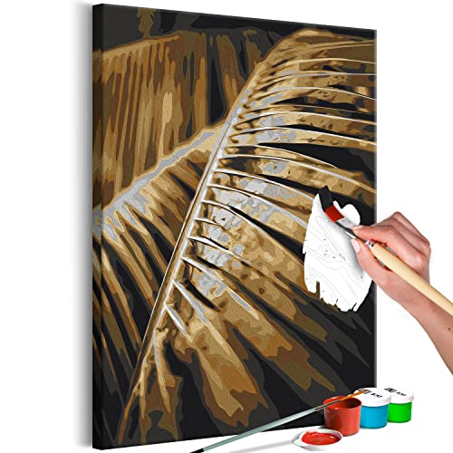 murando - Malen nach Zahlen Palmenblatt tropische Natur 40x60 cm Malset mit Holzrahmen auf Leinwand für Erwachsene Kinder Gemälde Handgemalt Kit DIY Geschenk Dekoration von murando
