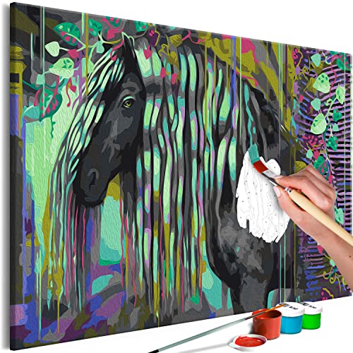 murando - Malen nach Zahlen Pferd Tier Porträt Natur Blätter 60x40 cm Malset mit Holzrahmen auf Leinwand für Erwachsene Kinder Gemälde Handgemalt Kit DIY Geschenk Dekoration murando - Malen nach Zahlen Pferd Tier Porträt Natur Blätter 60x40 cm Malset mit Holzrahmen auf Leinwand für Erwachsene Kinder Gemälde Handgemalt Kit DIY Geschenk Dekoration von murando