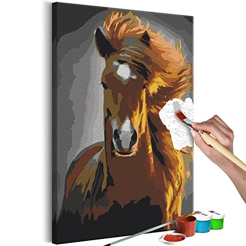 murando - Malen nach Zahlen Pferd Tiere Galopprennen 40x60 cm Malset mit Holzrahmen auf Leinwand für Erwachsene Kinder Gemälde Handgemalt Kit DIY Geschenk Dekoration g-A-10013-d-a von murando